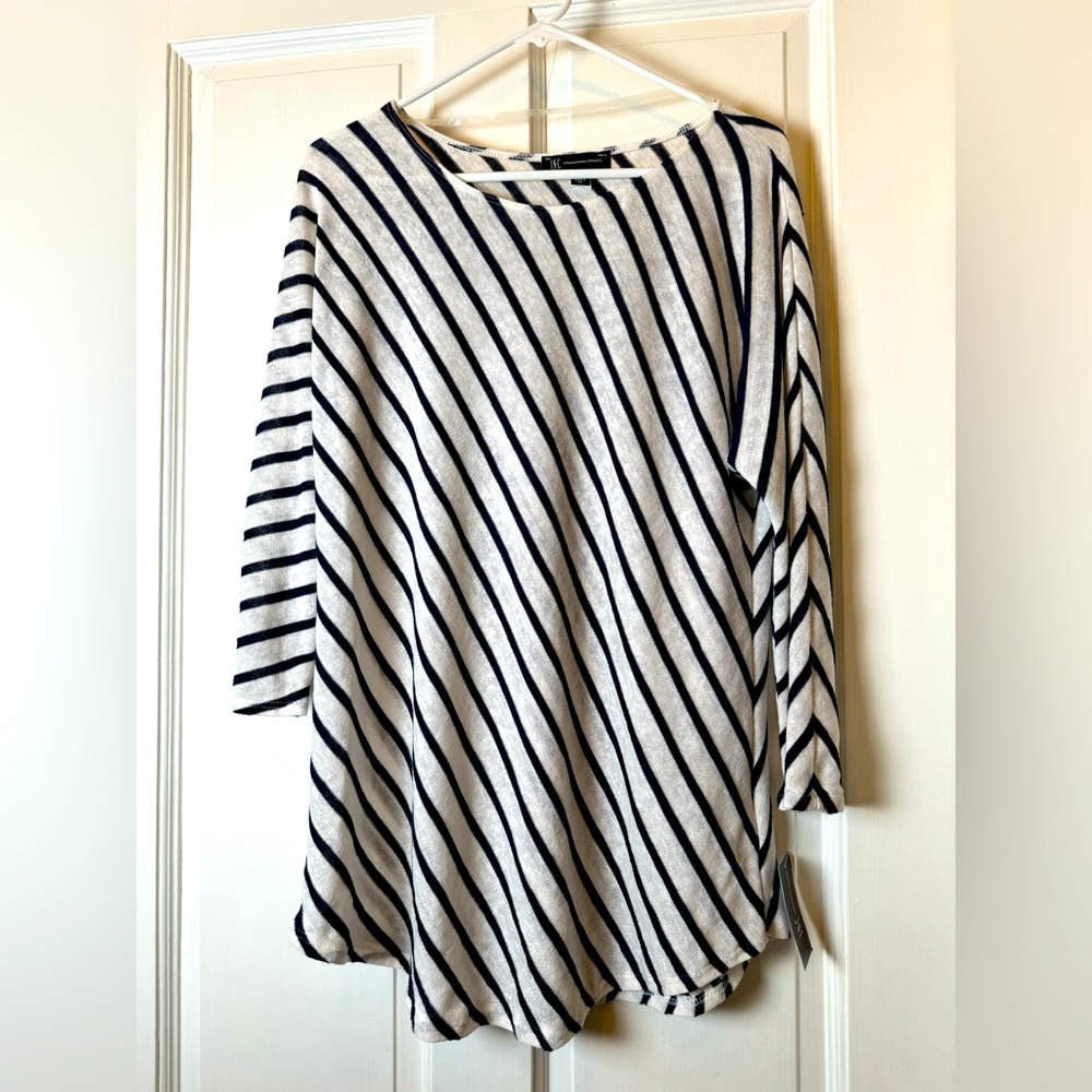INC Blue and white long sleeved shirt, size XL
